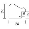 Efect cadru din lemn profil 85 argint 10x15 cm sticlă normală