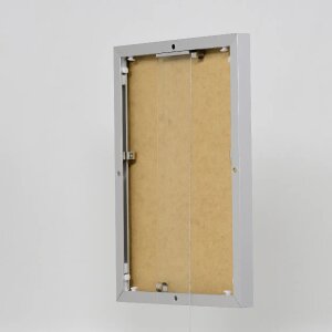 Rama pentru tablouri Quadro 28x35 cm din aluminiu cu efect sticlă argintie anti-reflexivă Panou din spate MDF