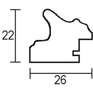 Efect cadru din lemn profil 21 albastru 25x50 cm sticlă antireflex