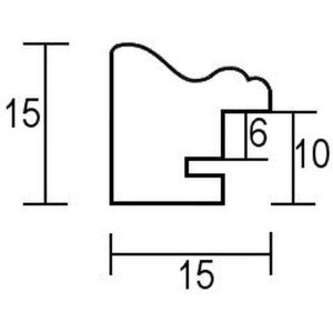 Efect cadru din lemn masiv profil 25 galben 29.7x42 cm sticlă antireflex