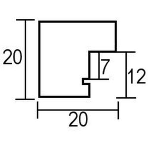 Efect cadru din lemn profil 33 wenge 25x50 cm sticlă antireflex