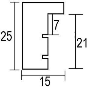 Efect cadru din lemn profil 35 stejar 35x50 cm geam antireflex orizontal înalt