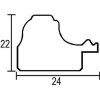 Efect cadru baroc din lemn profil 37 alb 9x13 cm sticlă anti-reflexivă