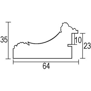 Efect Baroque cadru profil 31 maro 23x70 cm sticlă acrilică