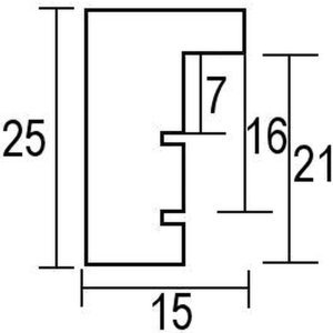 Efect cadru din lemn profil 35 stejar 42x59.4 cm sticlă normală + distanțier