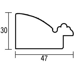 Efect oglindă de perete profil lemn 28 argint 40x50 cm oglindă