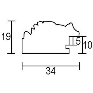 Efect oglindă de perete profil lemn 94 argint 9x13 cm oglindă