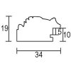 Efect oglindă de perete profil lemn 94 argint 9x13 cm oglindă