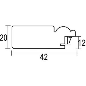 Efect oglindă de perete profil 2240 oglindă din lemn alb 30x40 cm