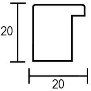 Efect oglindă de perete profil din lemn oglindă cub de sus argint 30x40 cm