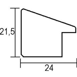 Efect oglindă de perete profil din lemn Top N negru 30x40 cm oglindă