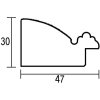 Efect cadru din lemn masiv profil 28 argint 30x30 cm sticlă acrilică calitate muzeu