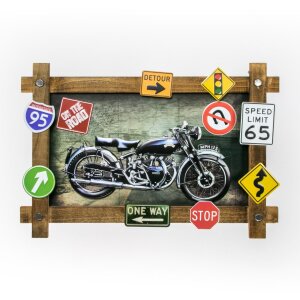 ZEP decor de perete GALLUP 59x40x4 cm motocicletă