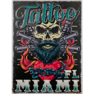 ZEP tin sign TATTOO 47x35x0.5 cm Miami