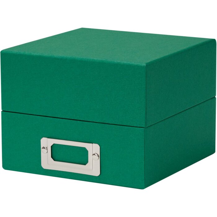 HNFD cutie foto Sawala 10x15 cm verde brad cu 4 separatoare și suport pentru etichete