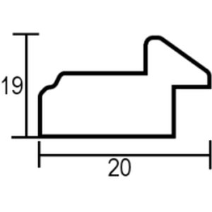 Efect cadru din lemn profil 26 albastru 10.5x14.8 cm artă sticlă