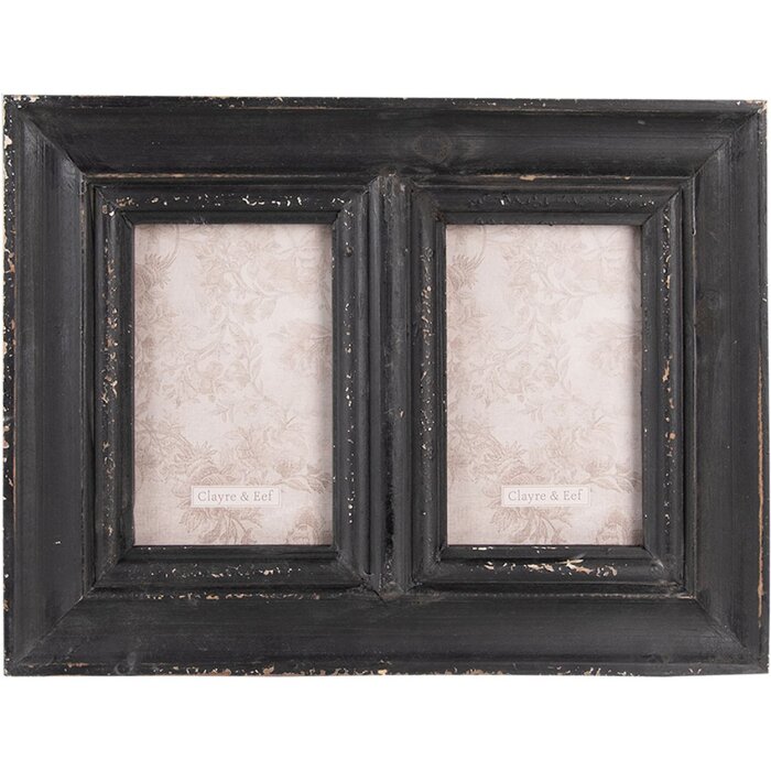 Clayre & Eef 2F0949 Rama foto 35x2x26 cm - 2 fotografii 10x15 cm Rectangle negru