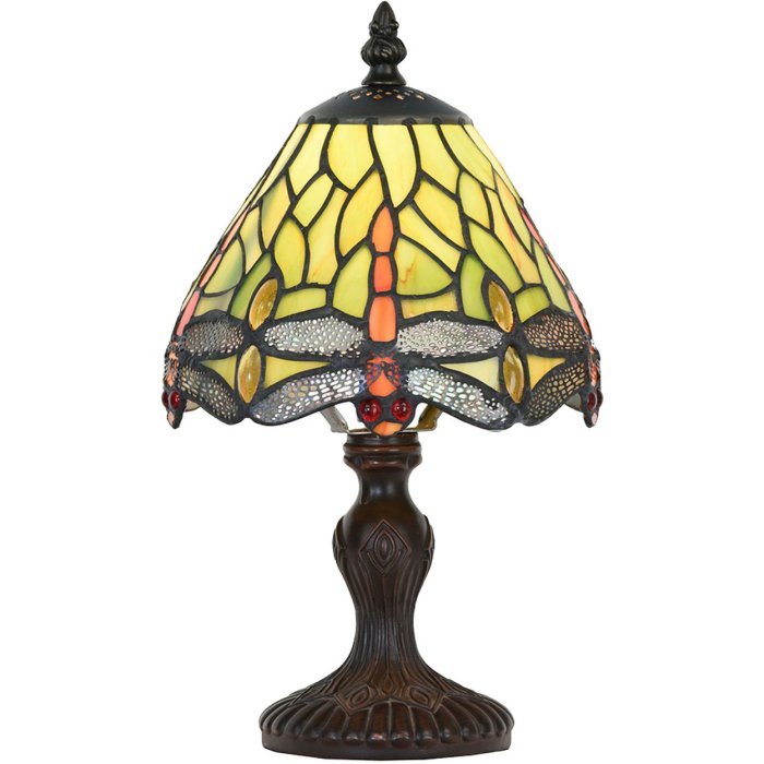 Clayre & Eef 5LL-5620 Lampă de masă Tiffany Ø 18x30 cm E14-max 1x25W Verde