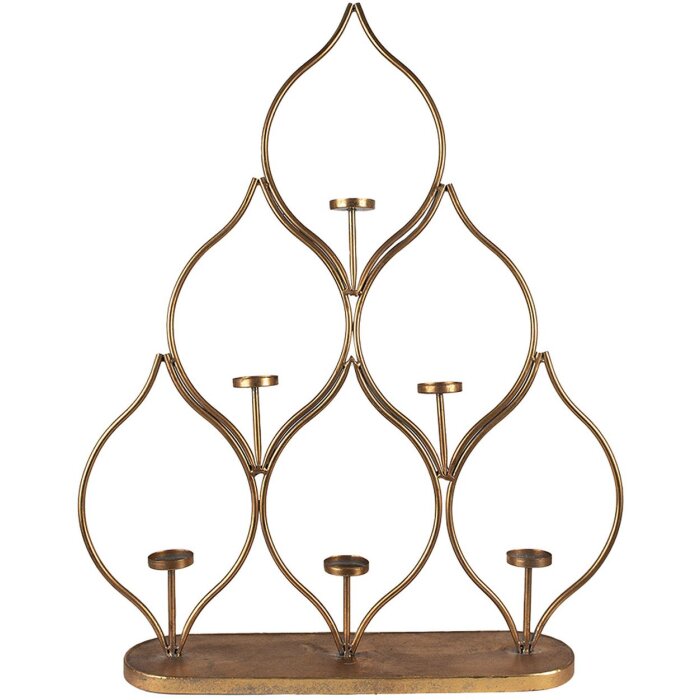 Clayre & Eef 5Y1086 Candelabru 61x13x76 cm Culoare cupru