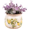 Clayre & Eef 6CE1535S Decorațiune Ghiveci de flori Ø 12x9 cm Galben