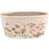 Clayre & Eef 6CE1557L Decorațiune Ghiveci de flori 27x13x14 cm Roz - Bej Oval