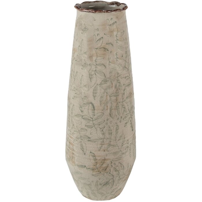 Clayre & Eef 6CE1576L Vaza decorativă Ø 14x40 cm Verde - Bej