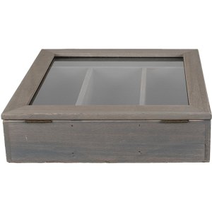 Clayre & Eef 6H1583G Tava pentru tacâmuri 30x30x8 cm pătrat gri