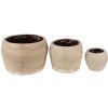 Clayre & Eef 6H2136 Ghiveci de flori (set de 3) Ø 24x15 - Ø 18x13 - Ø 12x10 cm Maro