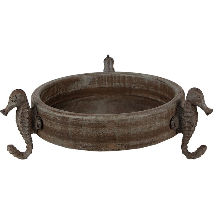 Clayre & Eef 6H2181 Bol decorativ Ø 33x13 cm maro - gri rotund