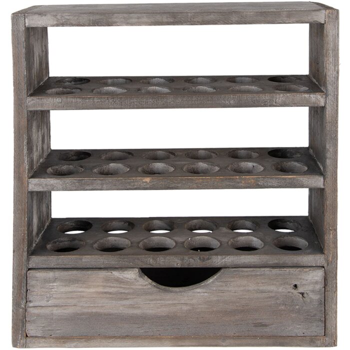 Clayre & Eef 6H2261G Dulap pentru ouă lemn gri 35x11x38 cm stil country