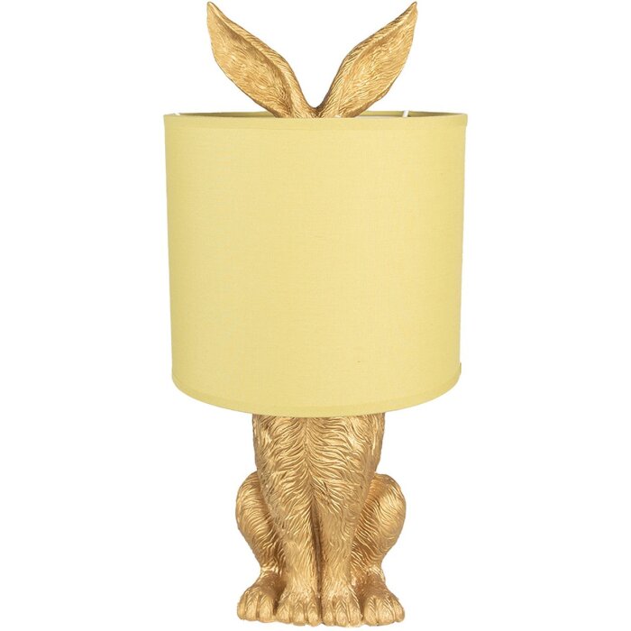 Clayre & Eef 6LMC0013GOY Lampă de masă Rabbit Gold Ø20x43cm E27 până la 60W