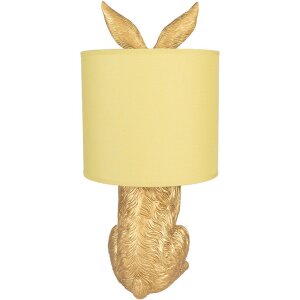 Clayre & Eef 6LMC0013GOY Lampă de masă Rabbit Gold Ø20x43cm E27 până la 60W