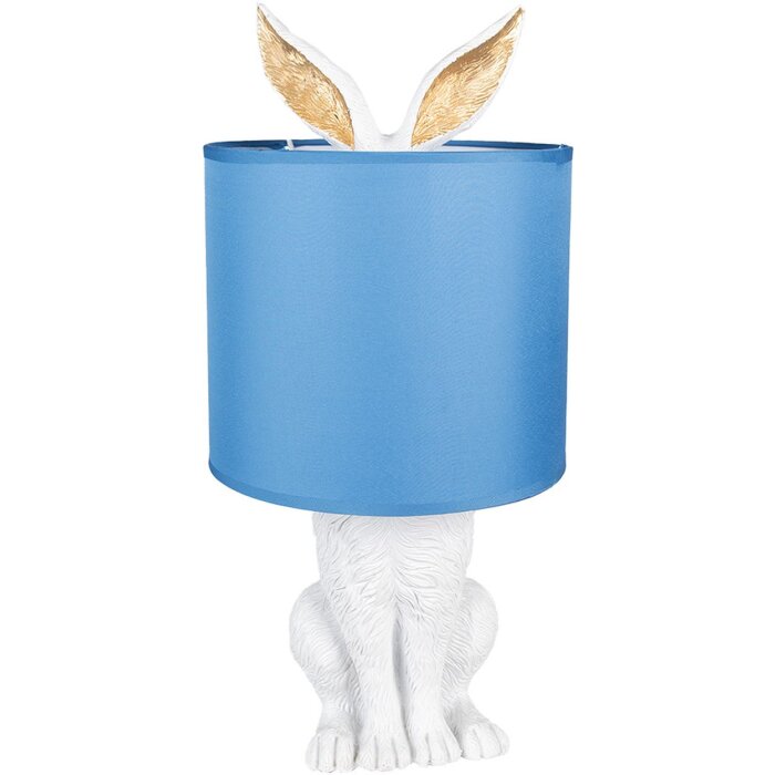 Clayre & Eef 6LMC0013WBL Lampă de masă Rabbit Ø 20x43 cm Albastru