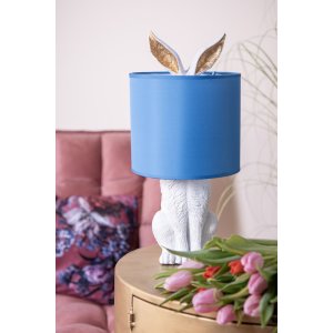 Clayre & Eef 6LMC0013WBL Lampă de masă Rabbit Ø 20x43 cm Albastru