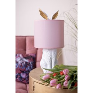 Clayre & Eef 6LMC0013WP Lampă de masă Rabbit Ø20x43 cm E27 60W Alb Roz