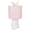 Clayre & Eef 6LMC0013WP Lampă de masă Rabbit Ø20x43 cm E27 60W Alb Roz