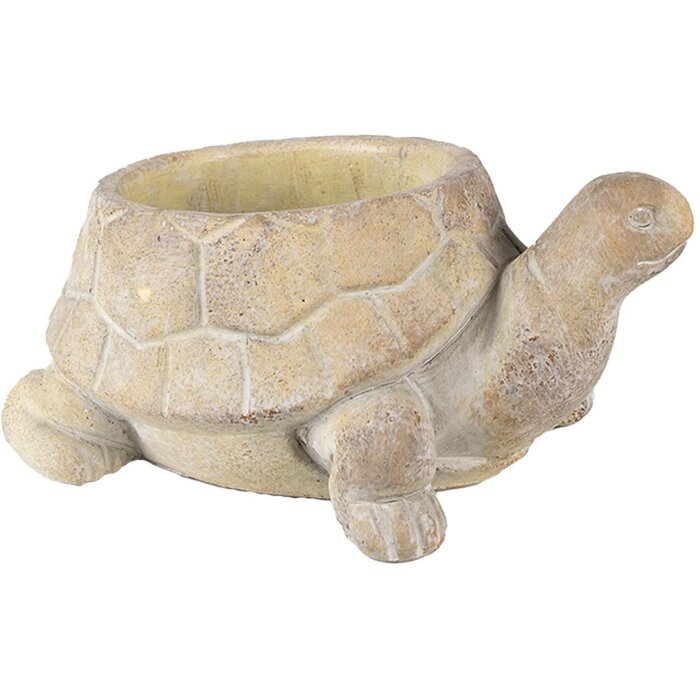 Clayre & Eef 6TE0458 Ghiveci de flori Turtle Ø 22x16x10 cm Bej