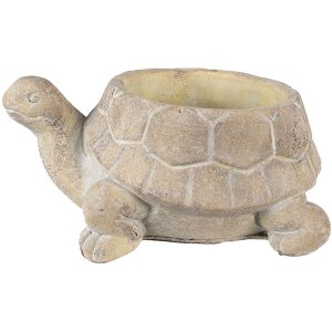 Clayre & Eef 6TE0458 Ghiveci de flori Turtle Ø 22x16x10 cm Bej