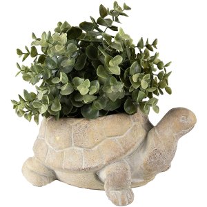 Clayre & Eef 6TE0458 Ghiveci de flori Turtle Ø 22x16x10 cm Bej