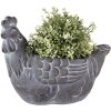 Clayre & Eef 6TE0488 Ghiveci de flori Pui 29x17x23 cm Gri