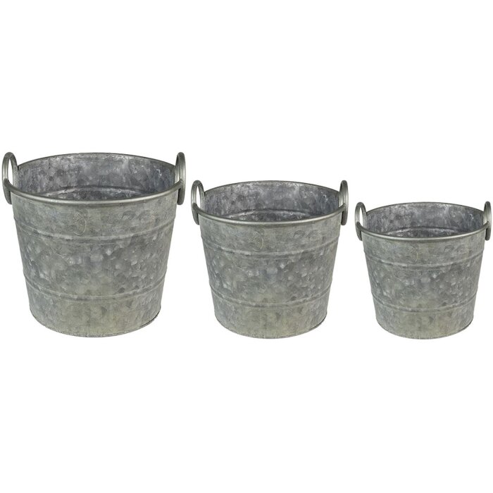 Clayre & Eef 6Y4878 Suport pentru plante Ø 32x25 - Ø 29x23 - Ø 26x21 cm Gri - Verde