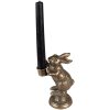 Clayre & Eef 6Y5322 Suport lumânare Rabbit 10x7x16 cm Culoare aurie