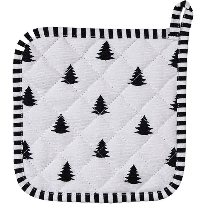 Clayre & Eef BWX45 Potholder 20x20 cm negru - alb pătrat