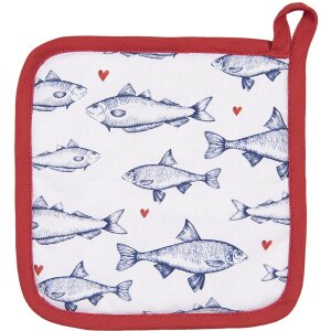 Clayre & Eef SSF45 Potholder 20x20 cm Alb - pătrat...