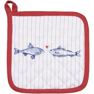 Clayre & Eef SSF45 Potholder 20x20 cm Alb - pătrat...