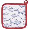 Clayre & Eef SSF45 Potholder 20x20 cm Alb - pătrat albastru