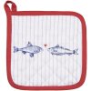 Clayre & Eef SSF45 Potholder 20x20 cm Alb - pătrat albastru