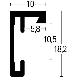 Nielsen aluminiu cadru C2 texturat negru mat 21x29.7 cm sticlă acrilică