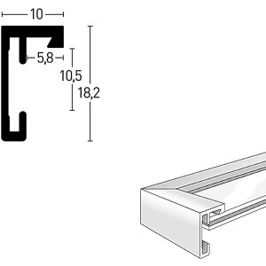 Nielsen aluminiu cadru C2 texturat negru mat 21x29.7 cm sticlă acrilică