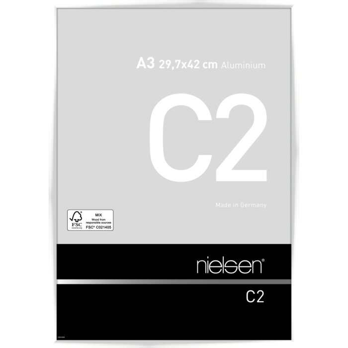 Nielsen aluminiu cadru C2 alb lucios 29.7x42 cm sticlă acrilică